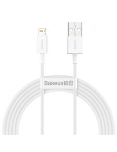 Baseus USB-A naar Lightning kabel, 2 Meter, Wit