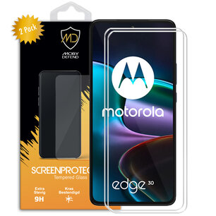 2-Pack Motorola Edge 30 Screenprotectors - MobyDefend Case-Friendly Screensaver - Gehard Glas