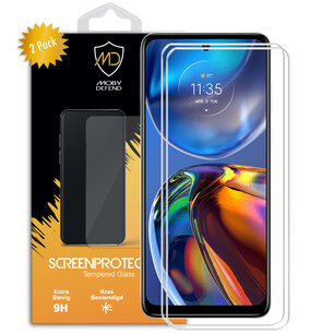 2-Pack Motorola Moto E32 / E32S Screenprotectors, MobyDefend Case-Friendly Gehard Glas Screensavers