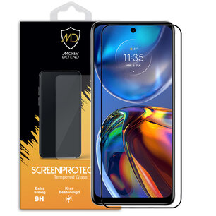 Motorola Moto E32 / E32S Screenprotector, MobyDefend Gehard Glas Screensaver, Zwarte Randen