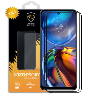 2-Pack Motorola Moto E32 / E32S Screenprotectors, MobyDefend Gehard Glas Screensavers, Zwarte Randen