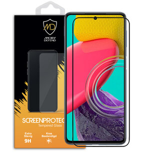 Samsung Galaxy M53 Screenprotector, MobyDefend Gehard Glas Screensaver, Zwarte Randen