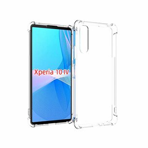 Sony Xperia 10 IV Hoesje, MobyDefend Transparante Shockproof TPU Gelcase, Verstevigde Hoeken, Volledig Doorzichtig