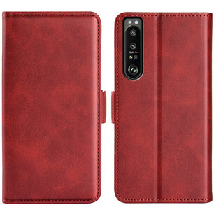 Sony Xperia 1 IV Hoesje, MobyDefend Luxe Wallet Book Case (Sluiting Zijkant), Rood