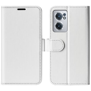 OnePlus Nord CE 2 Hoesje, MobyDefend Wallet Book Case (Sluiting Achterkant), Wit