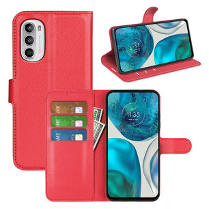 Motorola Moto G52 Hoesje, MobyDefend Kunstleren Wallet Book Case (Sluiting Voorkant), Rood