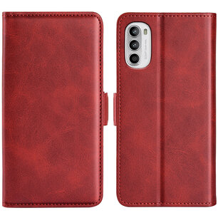Motorola Moto G52 Hoesje, MobyDefend Luxe Wallet Book Case (Sluiting Zijkant), Rood