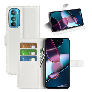 Motorola Edge 30 Hoesje, MobyDefend Kunstleren Wallet Book Case (Sluiting Voorkant), Wit