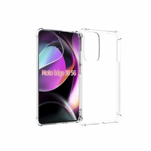 Motorola Edge 30 Hoesje, MobyDefend Transparante Shockproof TPU Gelcase, Verstevigde Hoeken, Volledig Doorzichtig