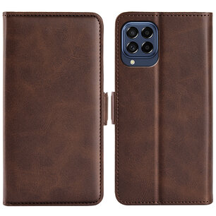 Samsung Galaxy M53 Hoesje, MobyDefend Luxe Wallet Book Case (Sluiting Zijkant), Bruin