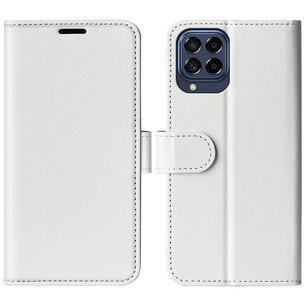 Samsung Galaxy M53 Hoesje, MobyDefend Wallet Book Case (Sluiting Achterkant), Wit