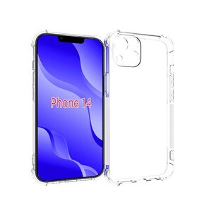 iPhone 14 Hoesje, MobyDefend Transparante Shockproof TPU Gelcase, Verstevigde Hoeken, Volledig Doorzichtig