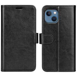 iPhone 14 Hoesje, MobyDefend Wallet Book Case (Sluiting Achterkant), Zwart