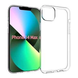 iPhone 14 Plus Hoesje, MobyDefend Transparante TPU Gelcase, Volledig Doorzichtig