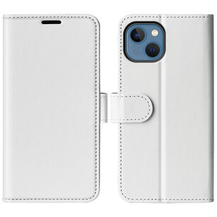 iPhone 14 Plus Hoesje, MobyDefend Wallet Book Case (Sluiting Achterkant), Wit