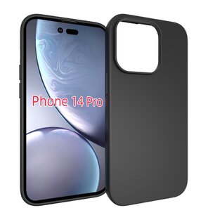 iPhone 14 Pro Hoesje, MobyDefend  TPU Gelcase, Mat Zwart