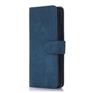 Samsung Galaxy Z Fold 4 Hoesje, MobyDefend Bookcase Met Koord, Donkerblauw