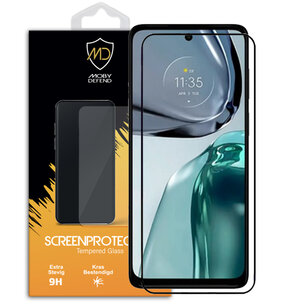 Motorola Moto G62 Screenprotector, MobyDefend Gehard Glas Screensaver, Zwarte Randen
