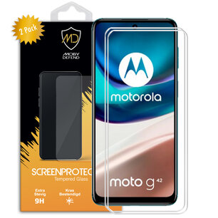 2-Pack Motorola Moto G42 Screenprotectors, MobyDefend Case-Friendly Gehard Glas Screensavers