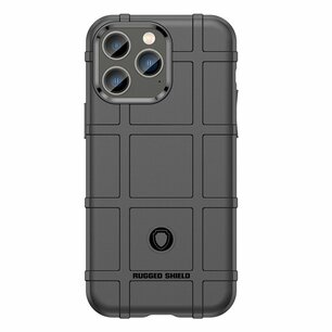 iPhone 14 Pro Hoesje, Rugged Shield TPU Gelcase, Zwart