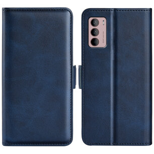 Motorola Moto G42 Hoesje, MobyDefend Luxe Wallet Book Case (Sluiting Zijkant), Blauw