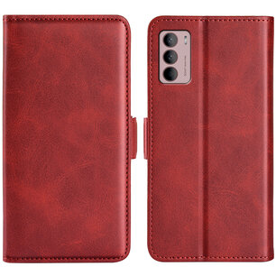 Motorola Moto G42 Hoesje, MobyDefend Luxe Wallet Book Case (Sluiting Zijkant), Rood