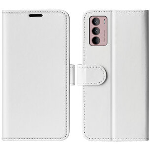 Motorola Moto G42 Hoesje, MobyDefend Wallet Book Case (Sluiting Achterkant), Wit