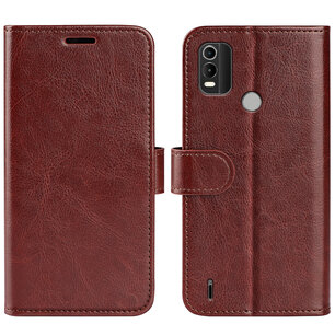 Nokia C21 Plus Hoesje - MobyDefend Wallet Book Case (Sluiting Achterkant) - Bruin