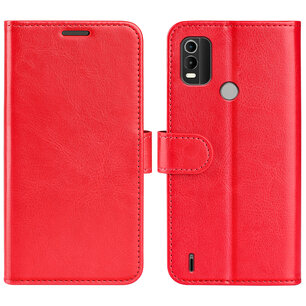 Nokia C21 Plus Hoesje - MobyDefend Wallet Book Case (Sluiting Achterkant) - Rood