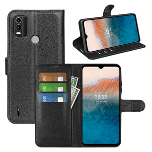 Nokia C21 Plus Hoesje - MobyDefend Kunstleren Wallet Book Case (Sluiting Voorkant) - Zwart
