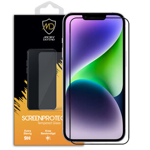iPhone 14 Plus Screenprotector, MobyDefend Gehard Glas Screensaver, Zwarte Randen