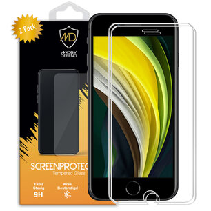 2-Pack Apple iPhone SE (2020/2022) / iPhone 8 / iPhone 7 Screenprotectors, MobyDefend Case-Friendly Gehard Glas Screensavers