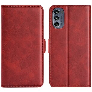 Motorola Moto G62 Hoesje, MobyDefend Luxe Wallet Book Case (Sluiting Zijkant), Rood