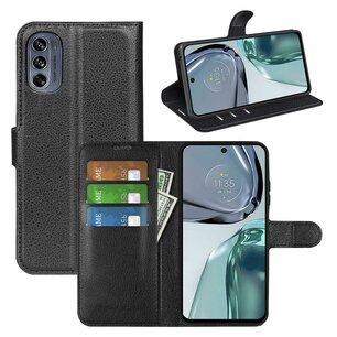 Motorola Moto G62 Hoesje, MobyDefend Kunstleren Wallet Book Case (Sluiting Voorkant), Zwart