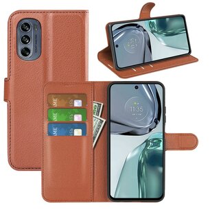 Motorola Moto G62 Hoesje, MobyDefend Kunstleren Wallet Book Case (Sluiting Voorkant), Bruin
