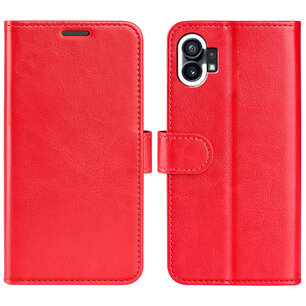 Nothing Phone 1 Hoesje, MobyDefend Wallet Book Case (Sluiting Achterkant), Rood