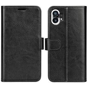 Nothing Phone 1 Hoesje, MobyDefend Wallet Book Case (Sluiting Achterkant), Zwart