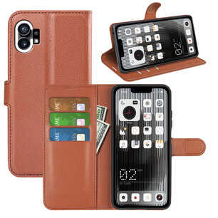 Nothing Phone 1 Hoesje - MobyDefend Kunstleren Wallet Book Case (Sluiting Voorkant) - Bruin