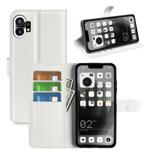 Nothing Phone 1 Hoesje, MobyDefend Kunstleren Wallet Book Case (Sluiting Voorkant), Wit