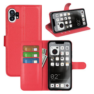 Nothing Phone 1 Hoesje - MobyDefend Kunstleren Wallet Book Case (Sluiting Voorkant) - Rood