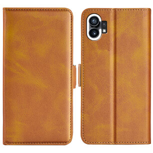 Nothing Phone 1 Hoesje, MobyDefend Luxe Wallet Book Case (Sluiting Zijkant), Lichtbruin