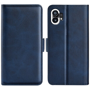 Nothing Phone 1 Hoesje, MobyDefend Luxe Wallet Book Case (Sluiting Zijkant), Blauw
