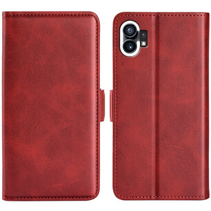 Nothing Phone 1 Hoesje - MobyDefend Luxe Wallet Book Case (Sluiting Zijkant) - Rood