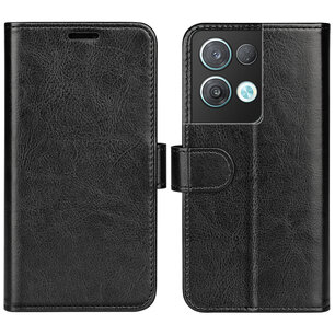 Oppo Reno 8 Pro Hoesje, MobyDefend Wallet Book Case (Sluiting Achterkant), Zwart