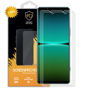 3-Pack Sony Xperia 5 IV Screenprotectors, MobyDefend Case-Friendly Gehard Glas Screensavers