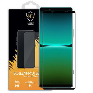 Sony Xperia 5 IV Screenprotector, MobyDefend Gehard Glas Screensaver, Zwarte Randen