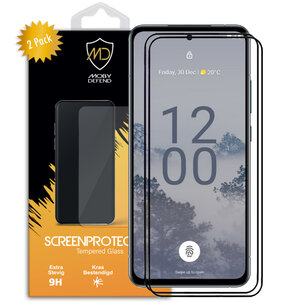 2-Pack Nokia X30 Screenprotectors - MobyDefend Screensavers Met Zwarte Randen - Gehard Glas 