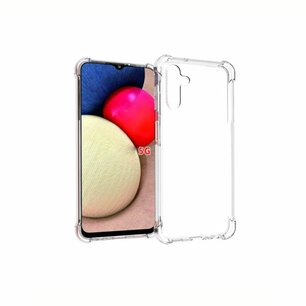 Samsung Galaxy A04s Hoesje, MobyDefend Transparante Shockproof TPU Gelcase, Verstevigde Hoeken, Volledig Doorzichtig