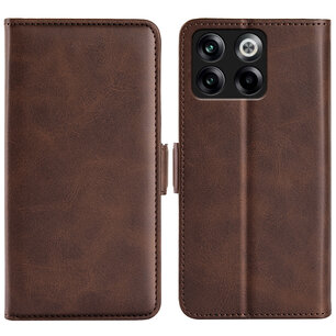 OnePlus 10T Hoesje, MobyDefend Luxe Wallet Book Case (Sluiting Zijkant), Bruin