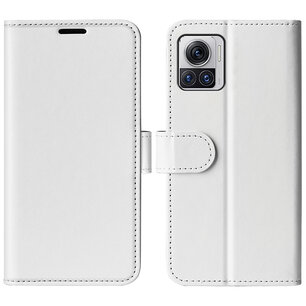 Motorola Edge 30 Ultra Hoesje, MobyDefend Wallet Book Case (Sluiting Achterkant), Wit